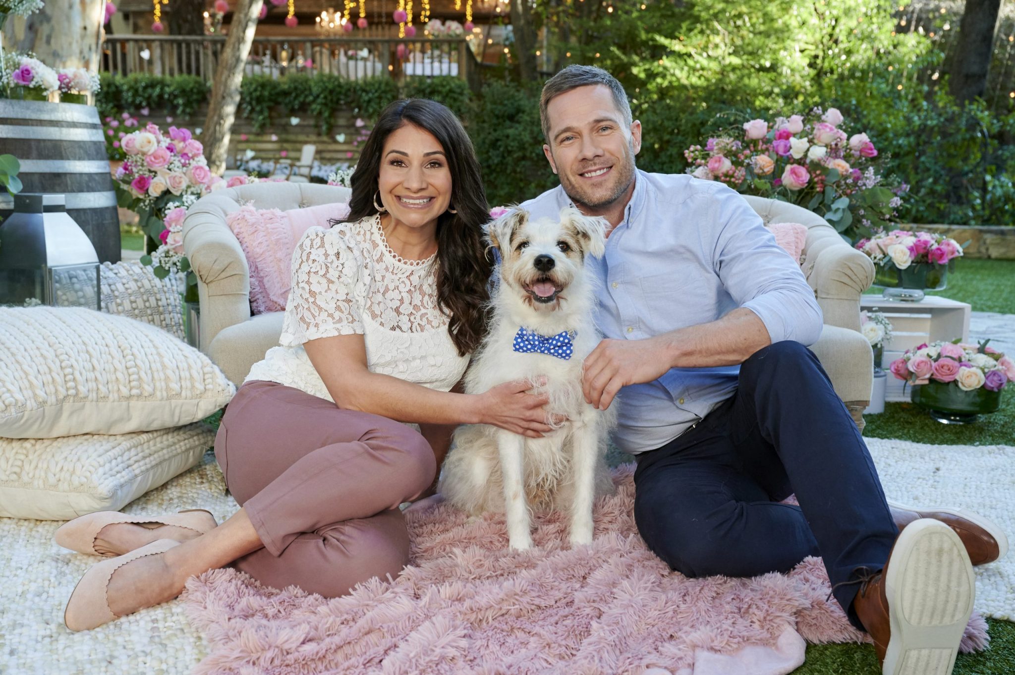 Hallmark Photo: Larissa Wohl, Luke Macfarlane Credit: ©2020 Crown Media United States LLC/Photographer: Alexx Henry/Alexx Henry Studios, LLC