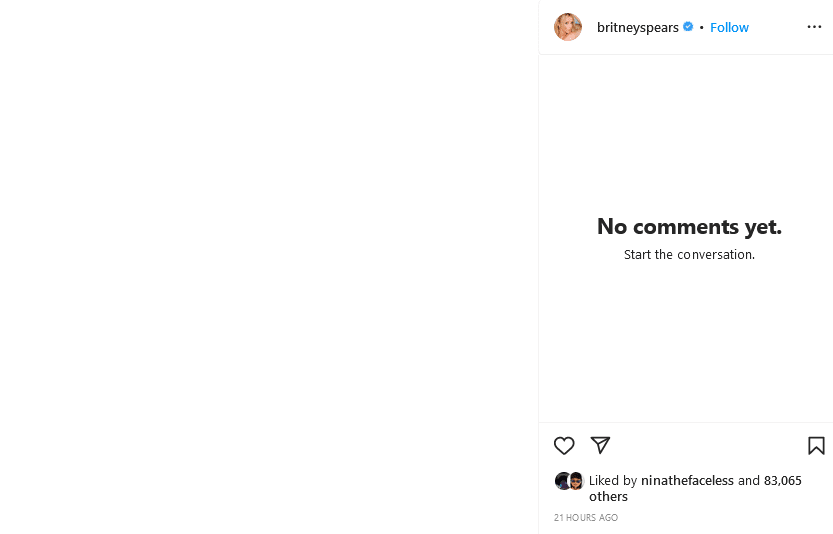 Britney Spears Concerns Fans [Source: Britney Spears - Instagram]