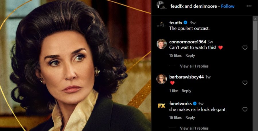 Demi Moore starring in Feud: Capote Vs. The Swans. - Instagram