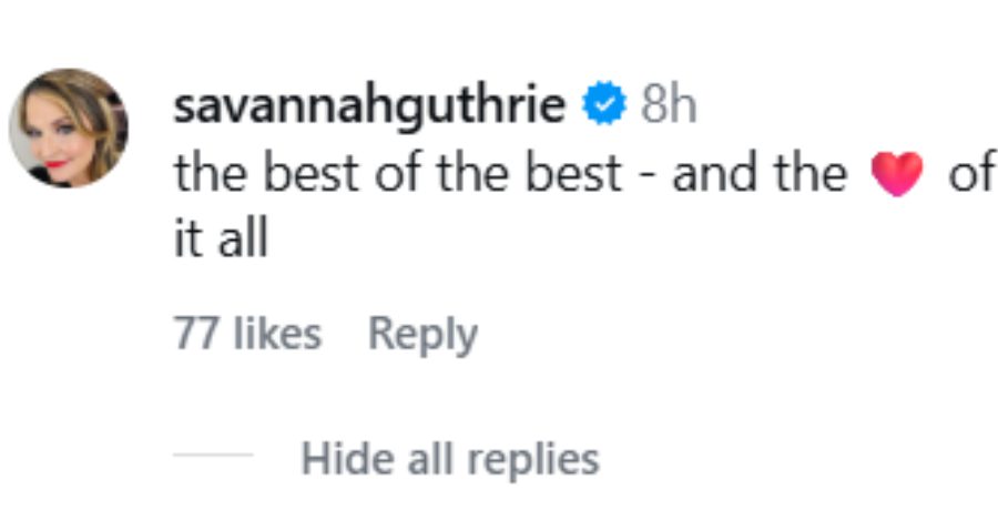 Savannah Guthrie's comments - IG